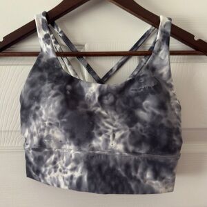 Lululemon Energy Bra Long Line Marble Dye Classic Navy size 4